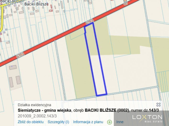 Działka Sprzedaż Baciki Bliższe 1